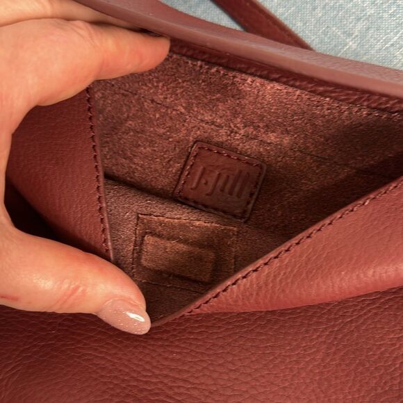 J. Jill Burgundy Leather Adjustable Strap Crossbody Bag - Picture 7 of 10
